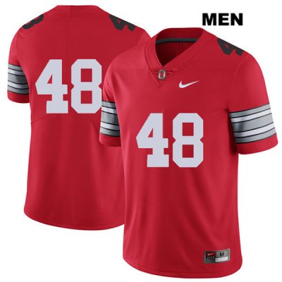 Men's NCAA Ohio State Buckeyes Logan Hittle #48 College Stitched 2018 Spring Game No Name Authentic Nike Red Football Jersey BB20B82CU